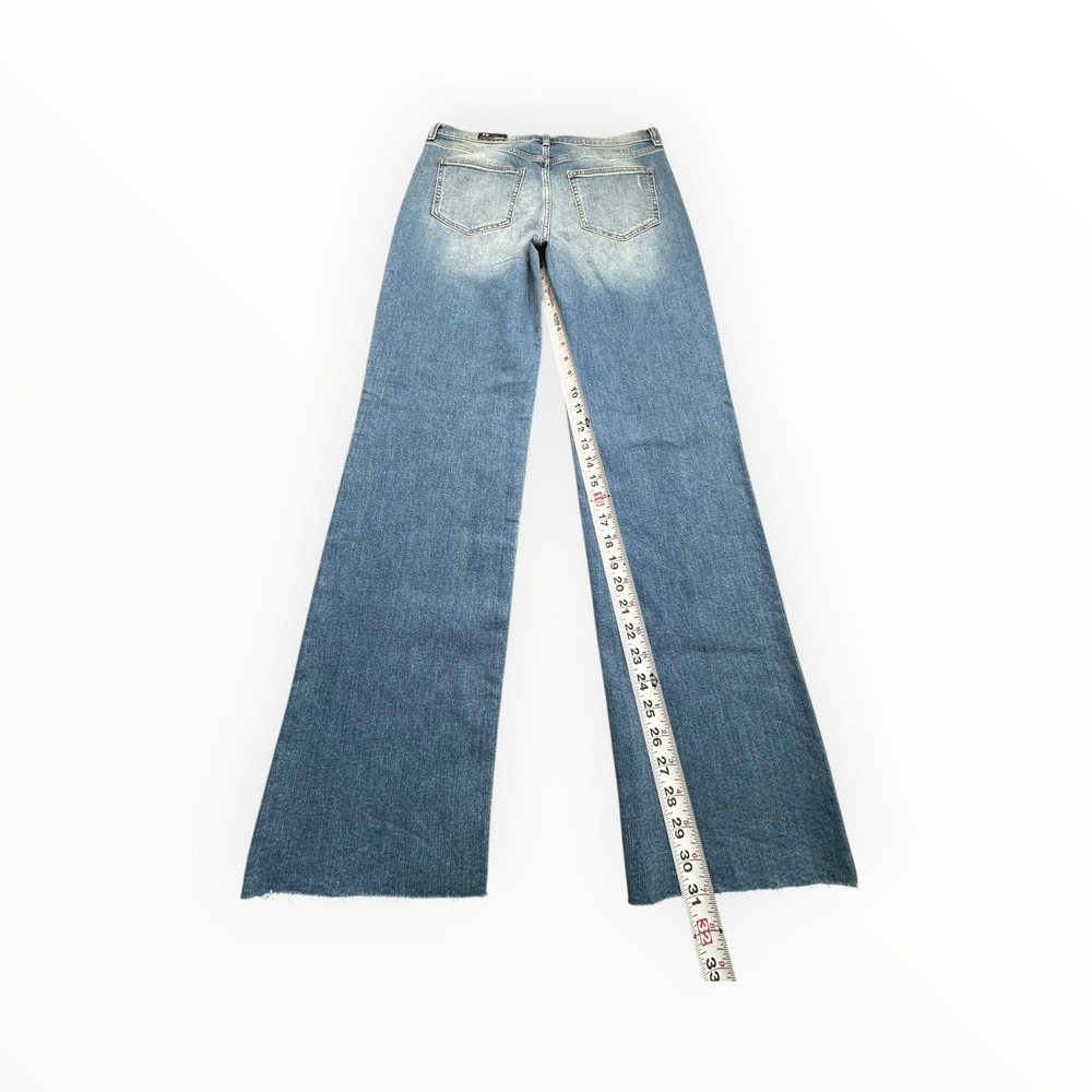 Fashion Nova Jeans Womens 13 Blue Make The Rules Straight Leg Stretch Raw Hem - Picture 7 of 13